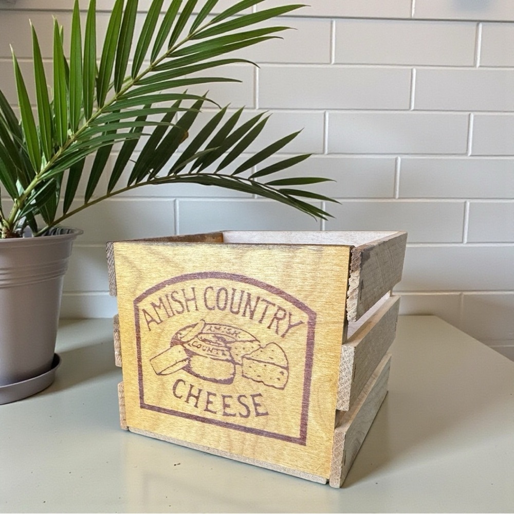 Vintage Amish Country Cheese Wooden Crate / Box – Rustic Farmhouse Decor